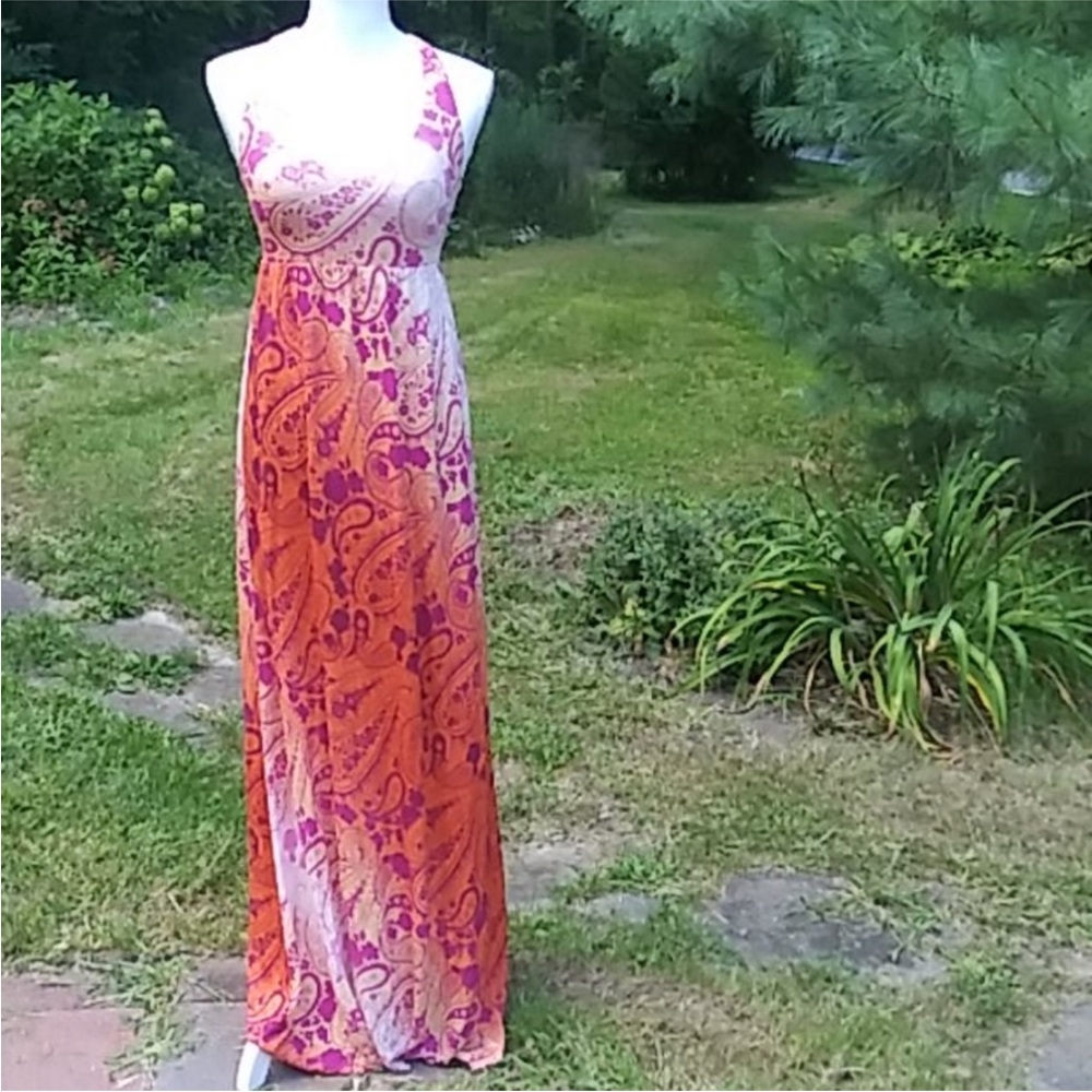 Tommy Bahama Paisley Print Halter Maxi Dress